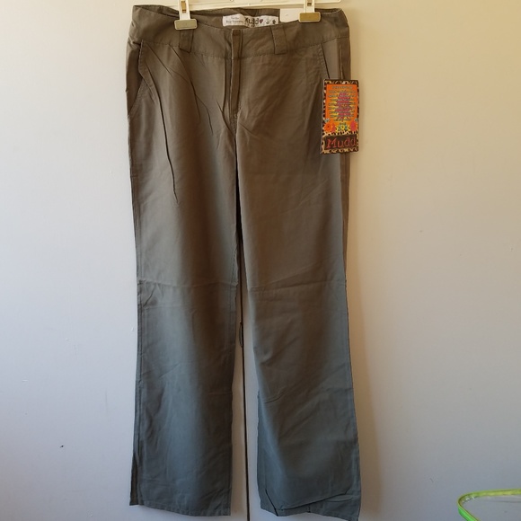 army green flare pants